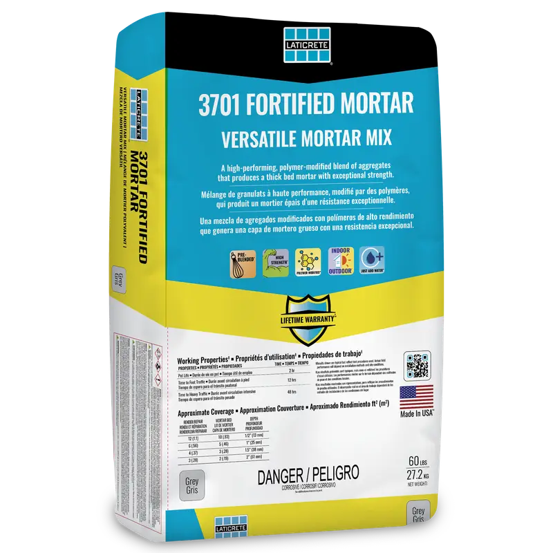 Laticrete - 3701 Fortified Mortar Bed Grey 60 lb