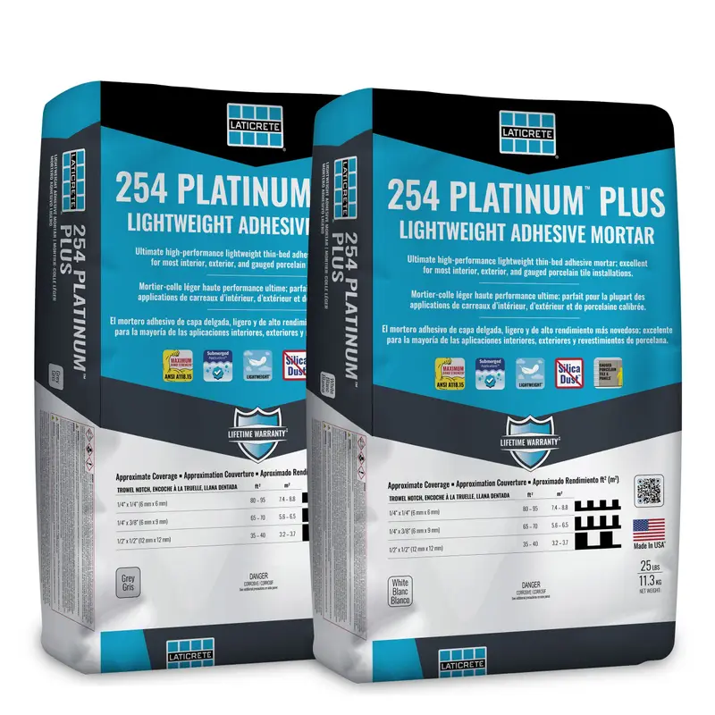 Laticrete - 254 Platinum Plus High-Performance, Lightweight Thin-Set Mortar, Grey, 11.3 Kg