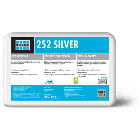 Laticrete - 252 Silver Cementitious Thin-Set Powder Grey 50 lb