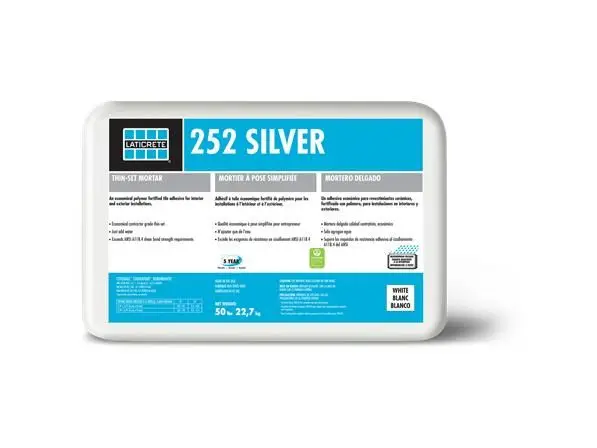 Laticrete - 252 Silver Cementitious Thin-Set Powder White 50 lb