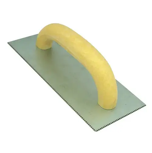 Richard - Round-Notched Trowel 4" x 9" Steel 1/16" x 1/32" x 5/64" with Polypropylene Plastic Handle