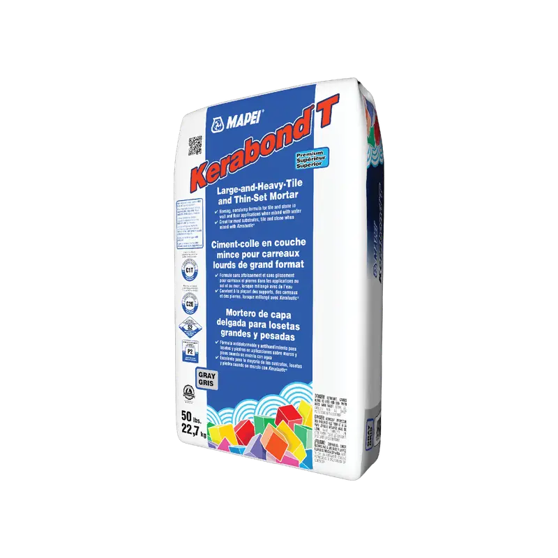 Mapei - Kerabond T Premium Large & Heavy Tile Thin-Set Mortar, Gray - 50 lb