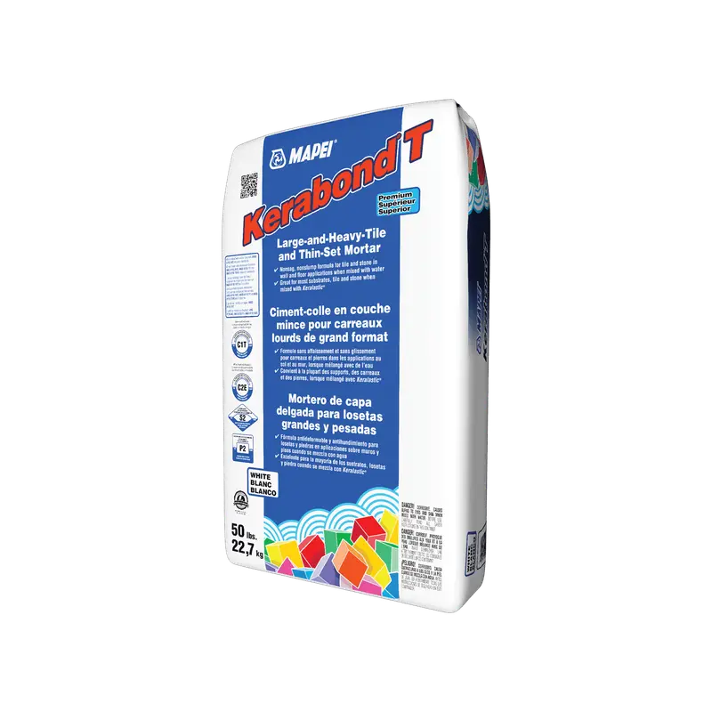 Mapei - Kerabond T Premium Large & Heavy Tile Thin-Set Mortar, White - 50 lb
