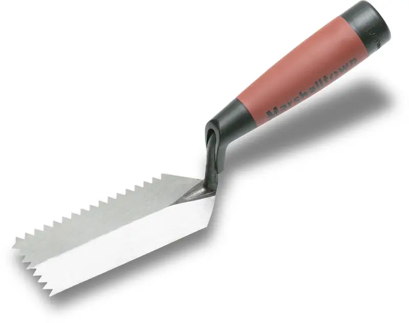 Marshalltown - V-Nocth Margin Trowel 2" x 5" High Carbon Steel 1/4" x 1/4" with DuraSoft Handle