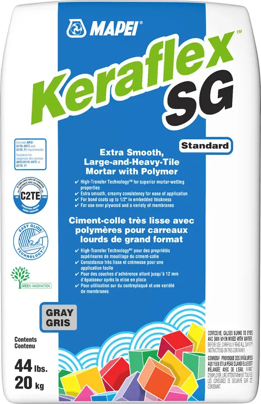 Mapei - Keraflex SG Extra Smooth Large & Heavy Tile Mortar, Gray - 44 lb
