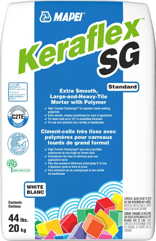 Mapei - Keraflex SG Extra Smooth Large & Heavy Tile Mortar, White - 44 lb