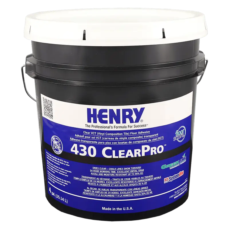 Henry - 430 ClearPro Thin-Spread VCT Floor Tile Adhesive - 15.14 L