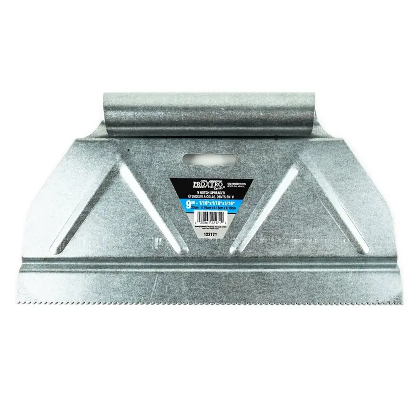Toolway V-Notch Adhesive Spreader Tooltech ProXtro Galvanized Steel 1/16" x 1/16" x 1/16"