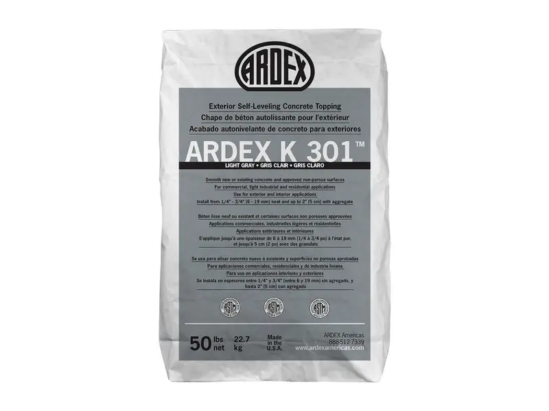 Ardex - K 301 Exterior Self-Leveling Concrete Topping, Gray - 50 lb