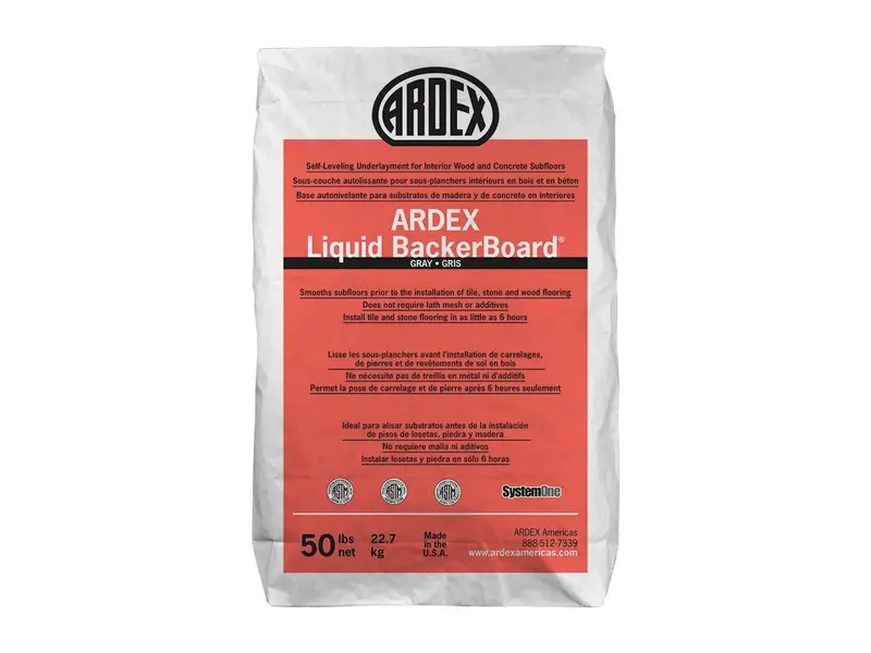 Ardex - Liquid BackerBoard Self-Leveleing Underlayment for Interior Wood & Concrete Subfloors, Gray - 50 lb