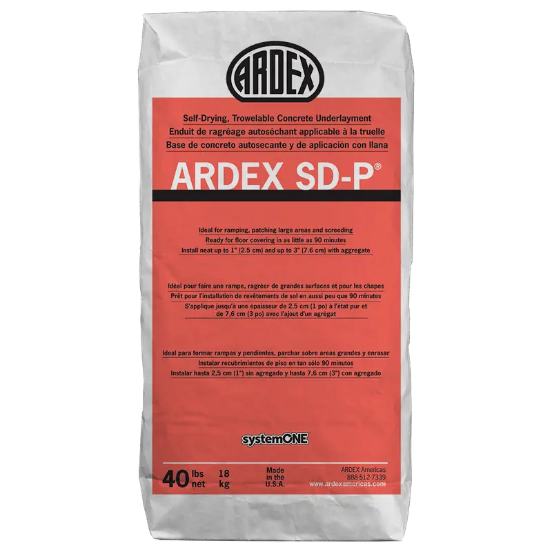 Ardex - SD-P Self-Drying Trowelable Concrete Underlayment, Gray - 40 lb