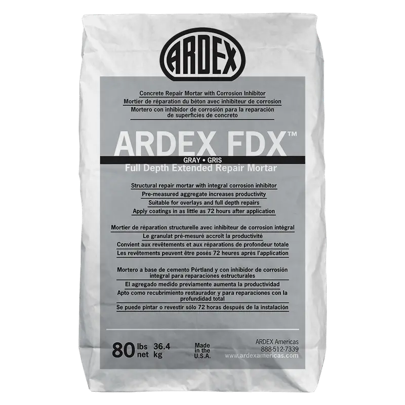 Ardex - FDX Full Depth Extended Repair Mortar, Gray - 80 lb