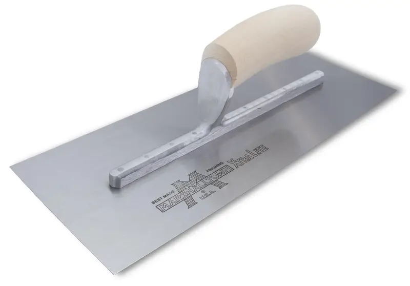 Marshalltown - Finishing Trowel High Carbon Steel 3" x 14" with Curved Wood Handle