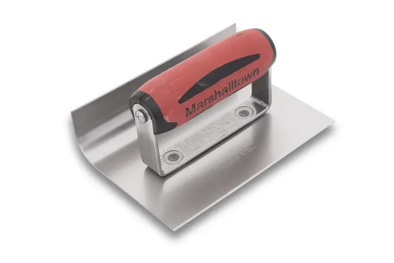 Marshalltown - Concrete Sidewalk & Curbs Edger Stainless Steel 4" x 6" with a Curved Edge of 3/4" Radius and a Lip of 1-1/2"