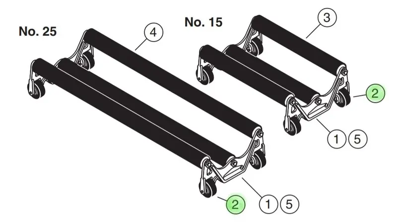 Gundlach - Wheel with Axle, Bushing and 2 clips for Nos. 15-25