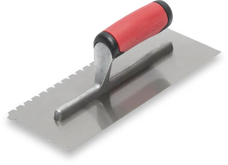 Marshalltown - Flat-V Trowel 4-1/2" x 11" Tempered Steel 3/16" x 1/4" x 5/16" with Curved Soft Grip Handle