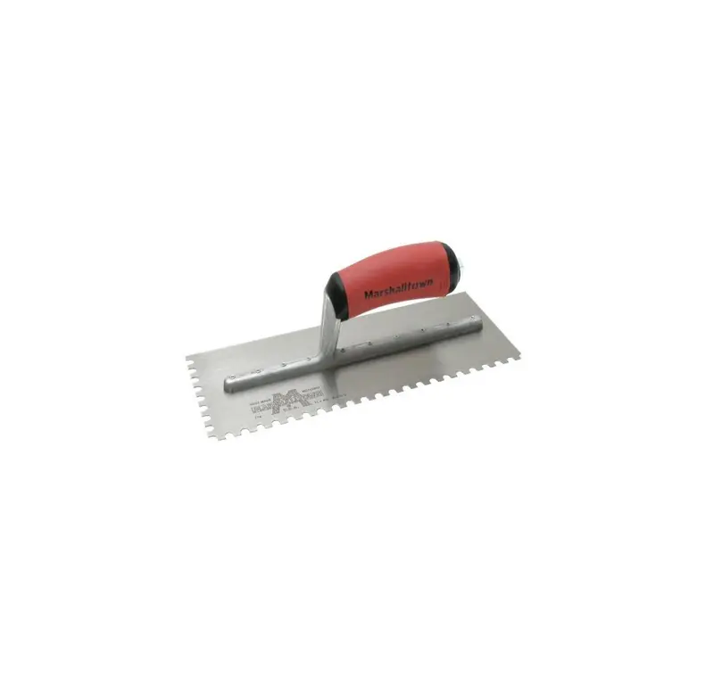 Marshalltown - Left-Handed U-Notch Trowel Standard 4-1/2" x 11" Tempered Steel 1/4" x 3/8" x 1/4" with DuraSoft Handle