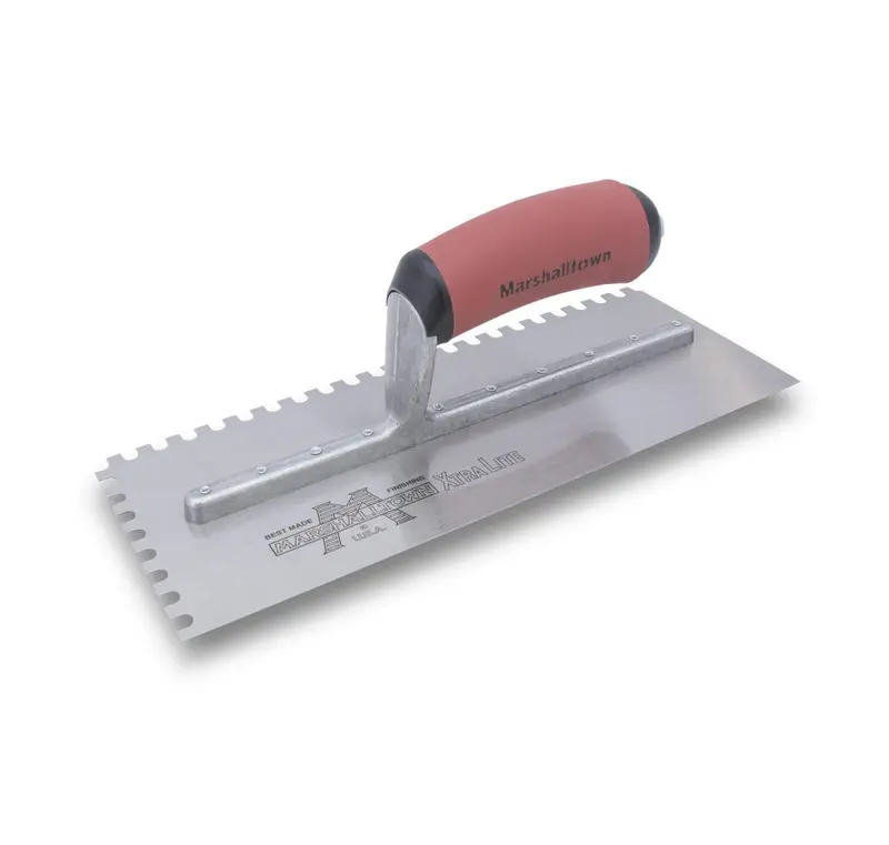 Marshalltown - Right-Handed U-Notch Trowel 4-1/2" x 11" Tempered Steel 1/4" x 1/4" x 1/4" with DuraSoft Handle