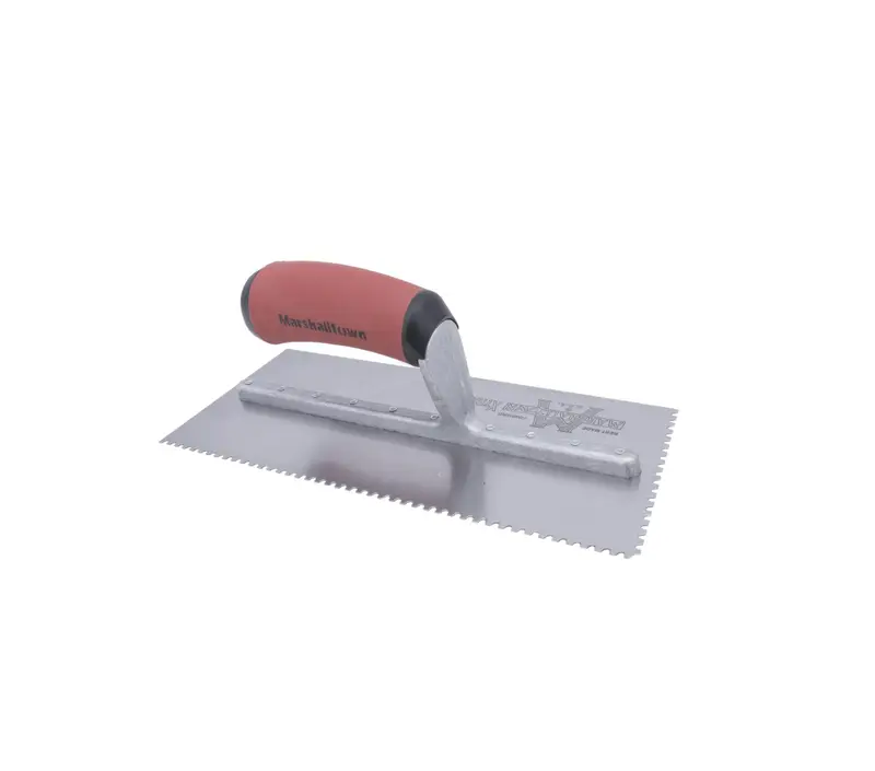 Marshalltown - Right-Handed U-Notch Trowel 4-1/2" x 11" Tempered Steel 1/8" x 3/16" x 1/8" with DuraSoft Handle and Cut-Back Edges