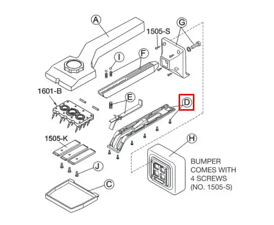 Crain - Bottom Cover with Screws for no. 612