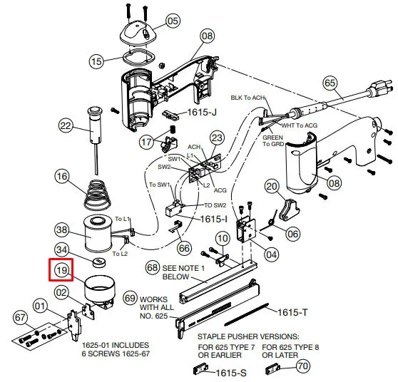Crain - Coil Housing and Screws for no. 625
