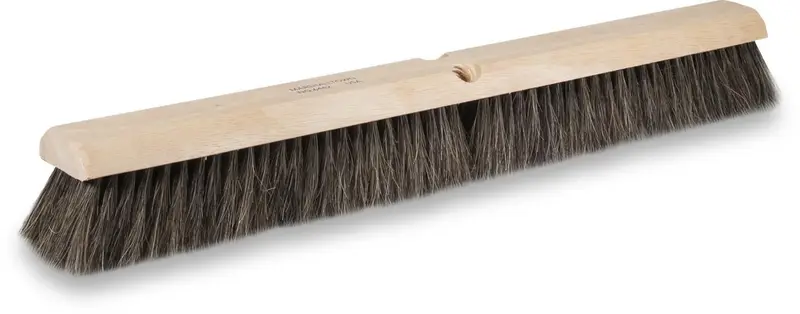 Marshalltown - Concrete Broom 24" with Horsehair Bristles on Lacquered Hardwood Block
