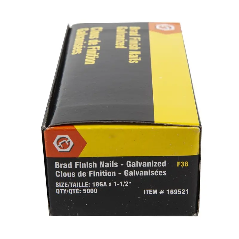 Toolway - Galvanized Brad Nails 18-Gauge, 1 1/2" (Pack of 5000)