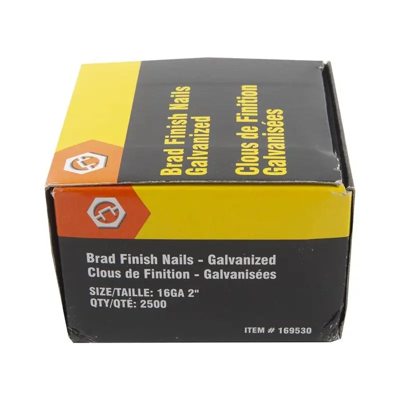 Toolway - Galvanized Brad Nails 16-Gauge, 2" (Pack of 2500)