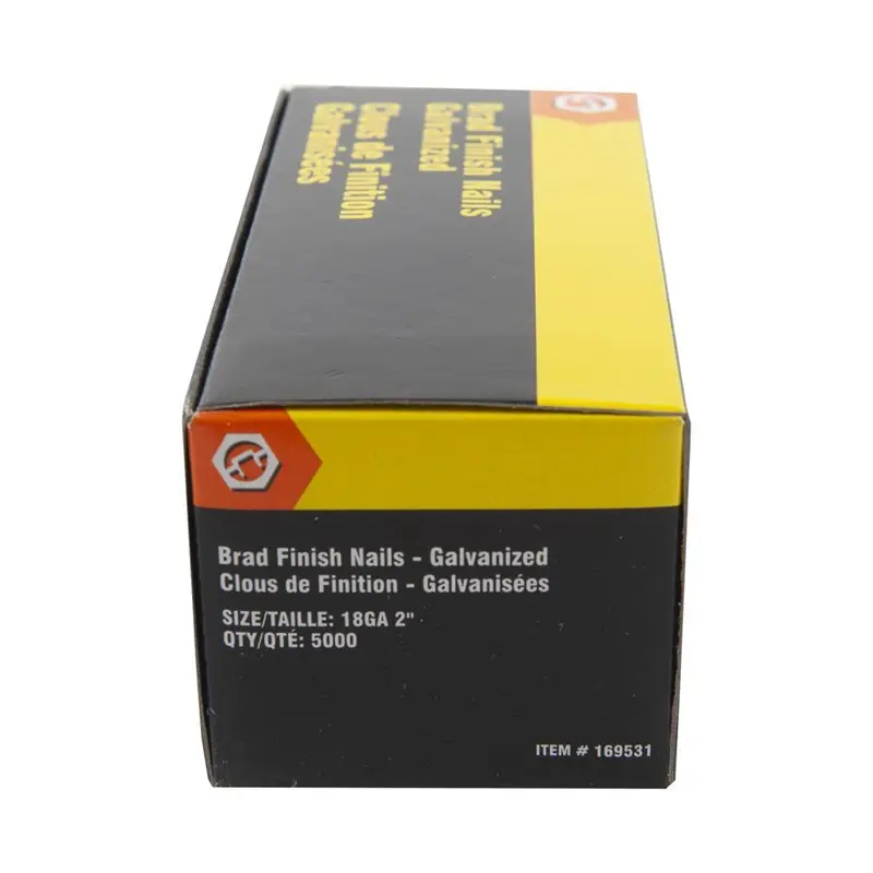 Toolway - Galvanized Brad Nails 18-Gauge, 2" (Pack of 5000)