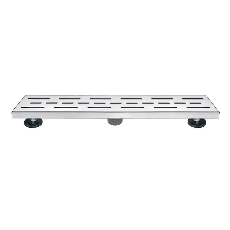 Toolway - Linear Shower Drain with Grill Design Grate ToWo Eco Brushed Stainless Steel 3" x 3-1/8" x 36"