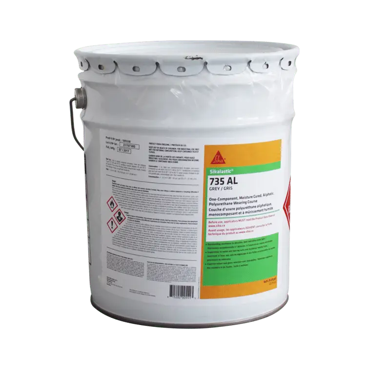 Sika Sikalastic-735AL High Performance Top Coats Waterproofing Membrane Polyurethane-Based Custom Color 5 gal