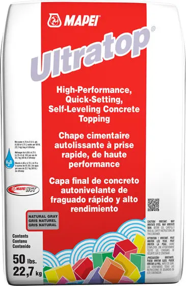 Mapei - Ultratop Self-Leveling Concrete Topping, Natural Gray - 50 lb