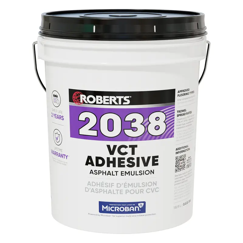 Roberts - 2038 Vinyl Composition Tile (VCT) Flooring Adhesive Asphalt Emulsion - 5 Gal. (18.9 L)