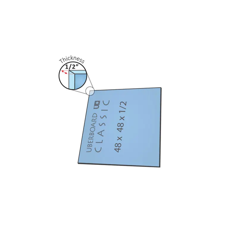 Übertile - Waterproof Shower Building Panel Uberboard Classic 48" x 48" - 1/2"
