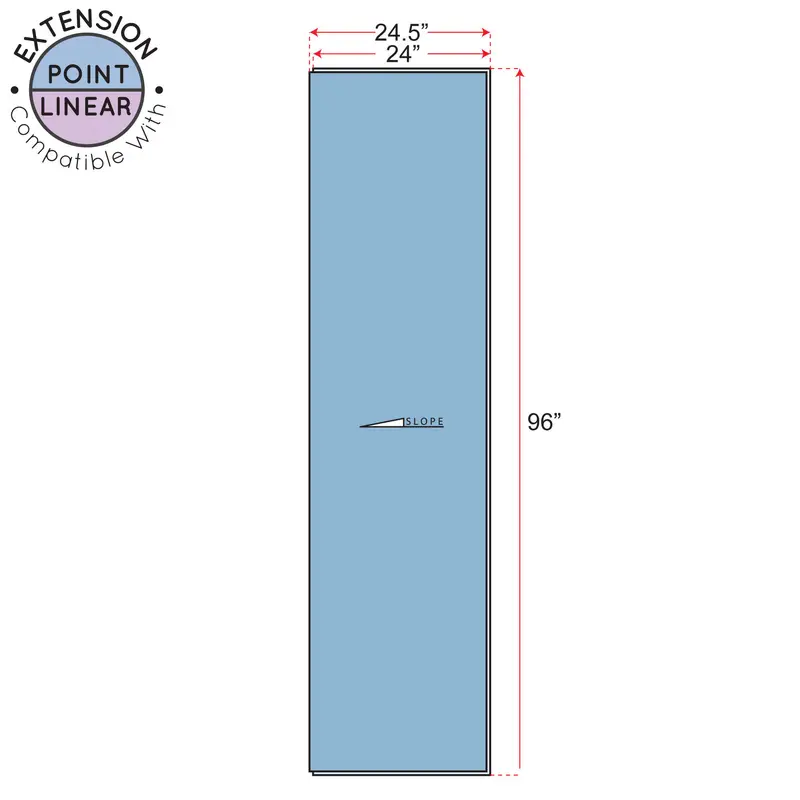Übertile - Shower Pan Extension POINT & LINEAR Series 24-1/2" x 96"