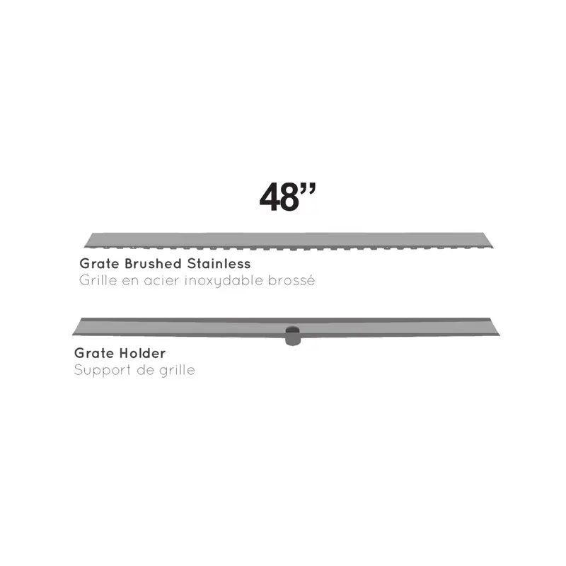 Übertile - Drain Grate LINEAR Series Brushed Stainless Steel 48"