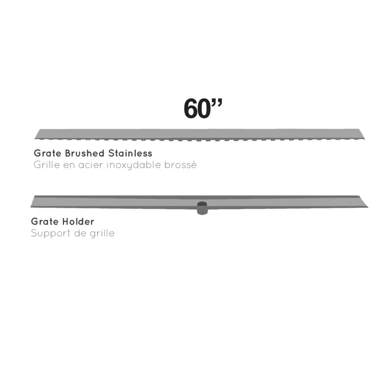 Übertile - Drain Grate LINEAR Series Brushed Stainless Steel 60"