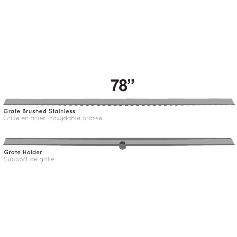 Übertile - Drain Grate LINEAR Series Brushed Stainless Steel 78"
