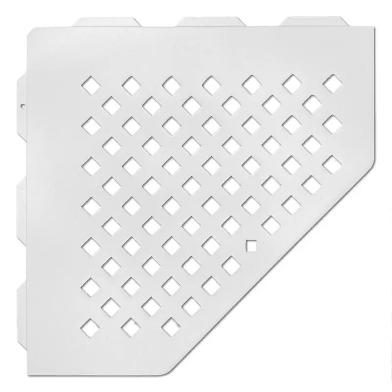 Übertile - Shower Corner Shelf Pentagon Aluminum Matte Textured White 7-7/8" x 7-7/8"
