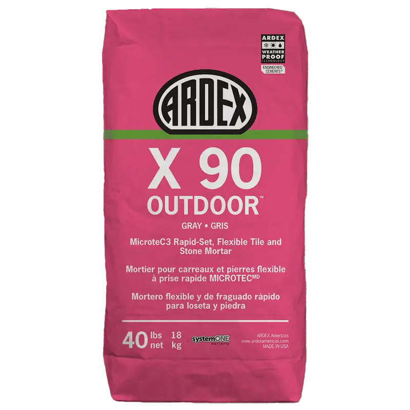Ardex - X 90 OUTDOOR MicroteC3 Rapid-Set Flexible Tile & Stone Mortar, Gray - 40 lb