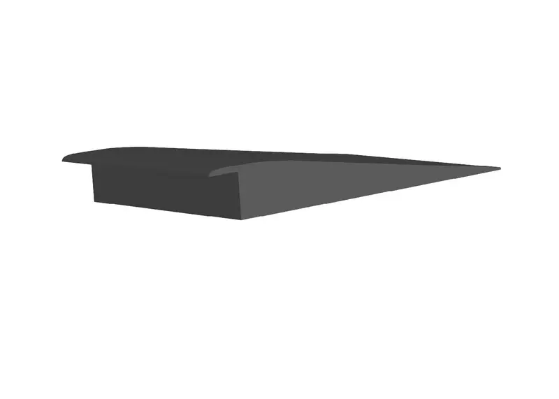 Core Flooring - Vinyl Reducer for 3/8" (9.5 mm) Floor Thickness #7 Charcoal - 1/2" x 3-1/8" x 12'