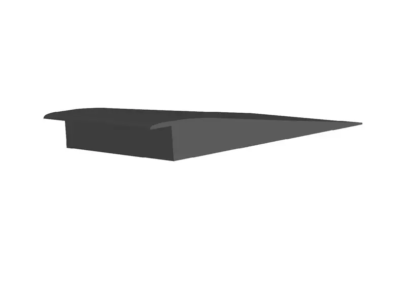 Core Flooring - Vinyl Reducer for 1/2" (12.5 mm) Floor Thickness #9 Grey - 5/8" x 3-3/4" x 12'
