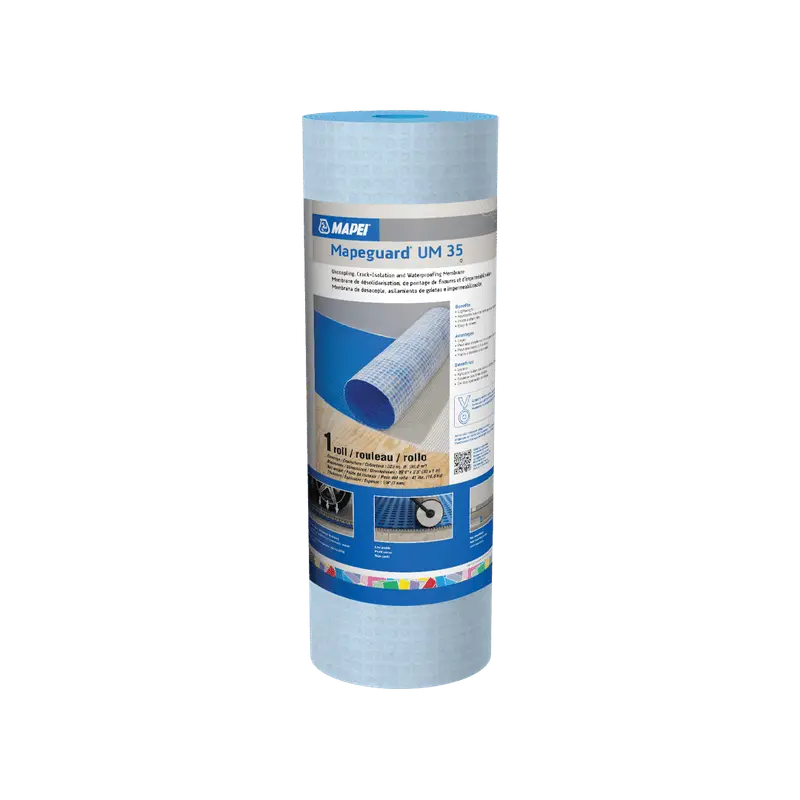 Mapei - Mapeguard UM 35 [NA] Uncoupling, Crack-Isolation & Waterproofing Membrane 3' 3" x 98' 4" - 3 mm (323 sqft)