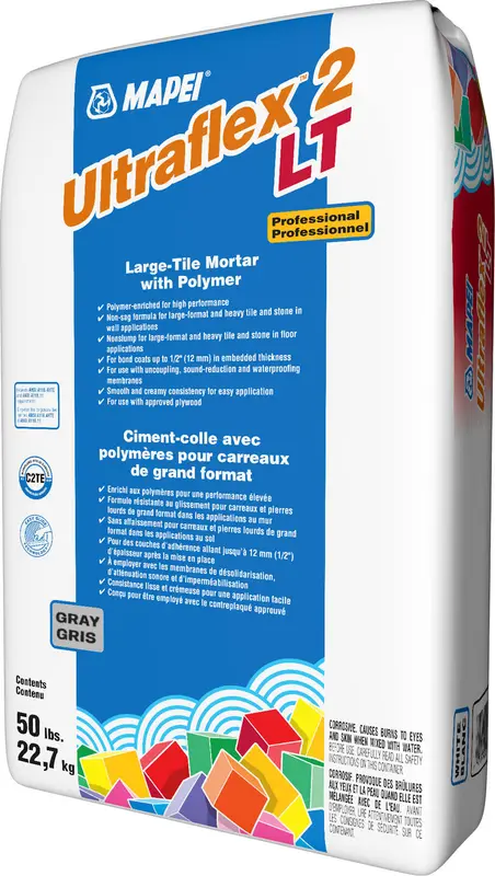 Mapei - Ultraflex 2 LT Large-Tile Mortar with Polymer, Gray - 50 lb