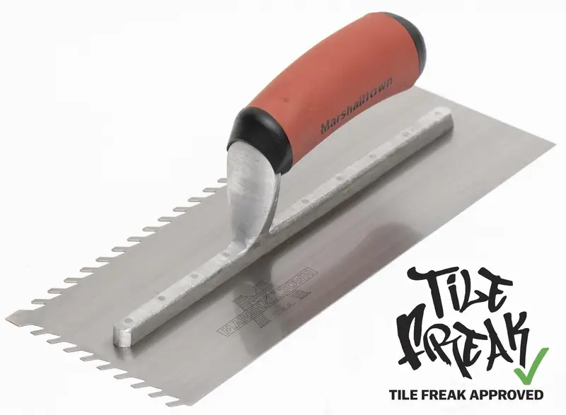Marshalltown - Wave-Notch Trowel 1/4" LayFlat 4-1/2" x 11" with DuraSoft Handle
