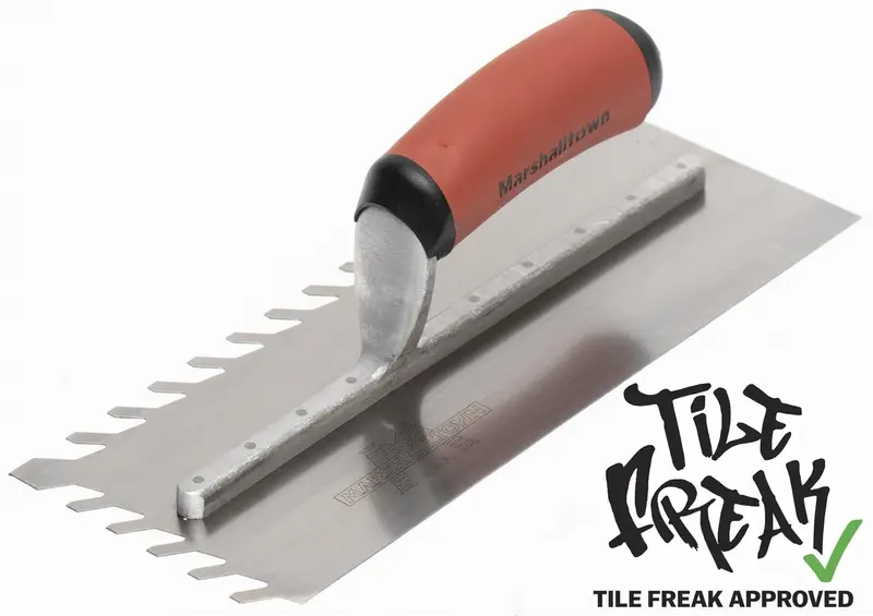 Marshalltown - Wave-Notch Trowel 1/2" LayFlat 4-1/2" x 11" with DuraSoft Handle