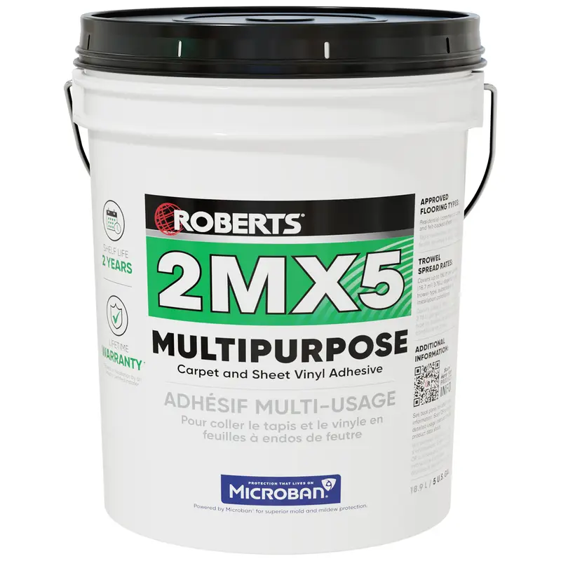 Roberts - 2MX5 Multipurpose Carpet and Sheet Vinyl Adhesive - 5 Gal. (18.19 L)