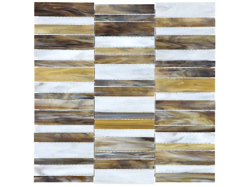 Anatolia - Stained Glass Random Stacked Mosaic Baroque Peperino 12" x 12"