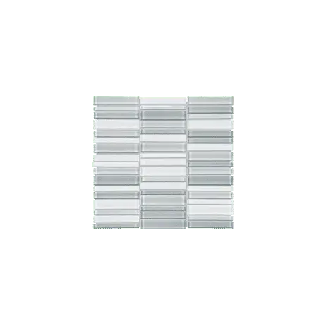 Anatolia Mosaic Stacked Element Shades of Grey Blend Glossy 11-1/4" x 12"
