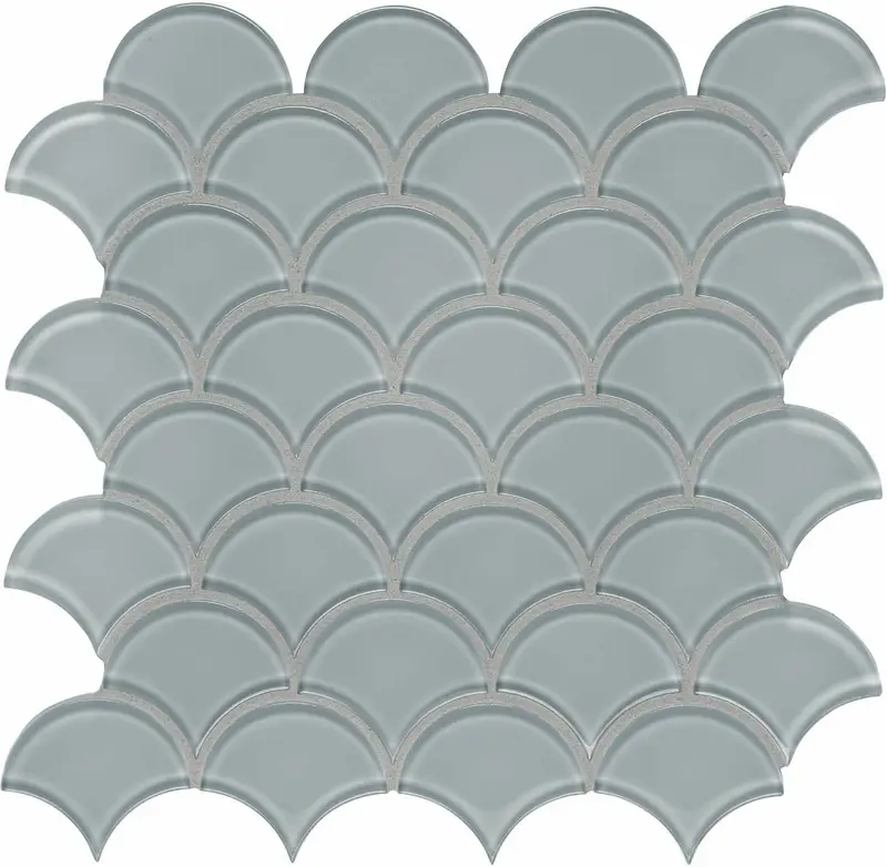 Anatolia - Glass Mosaic Element Shadow Scallop 12" x 12"